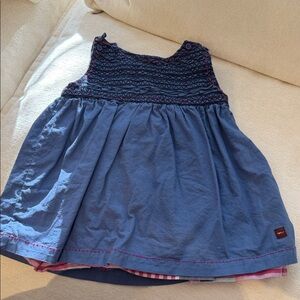 Reversible Sleeveless Smocked Toddler Dress
